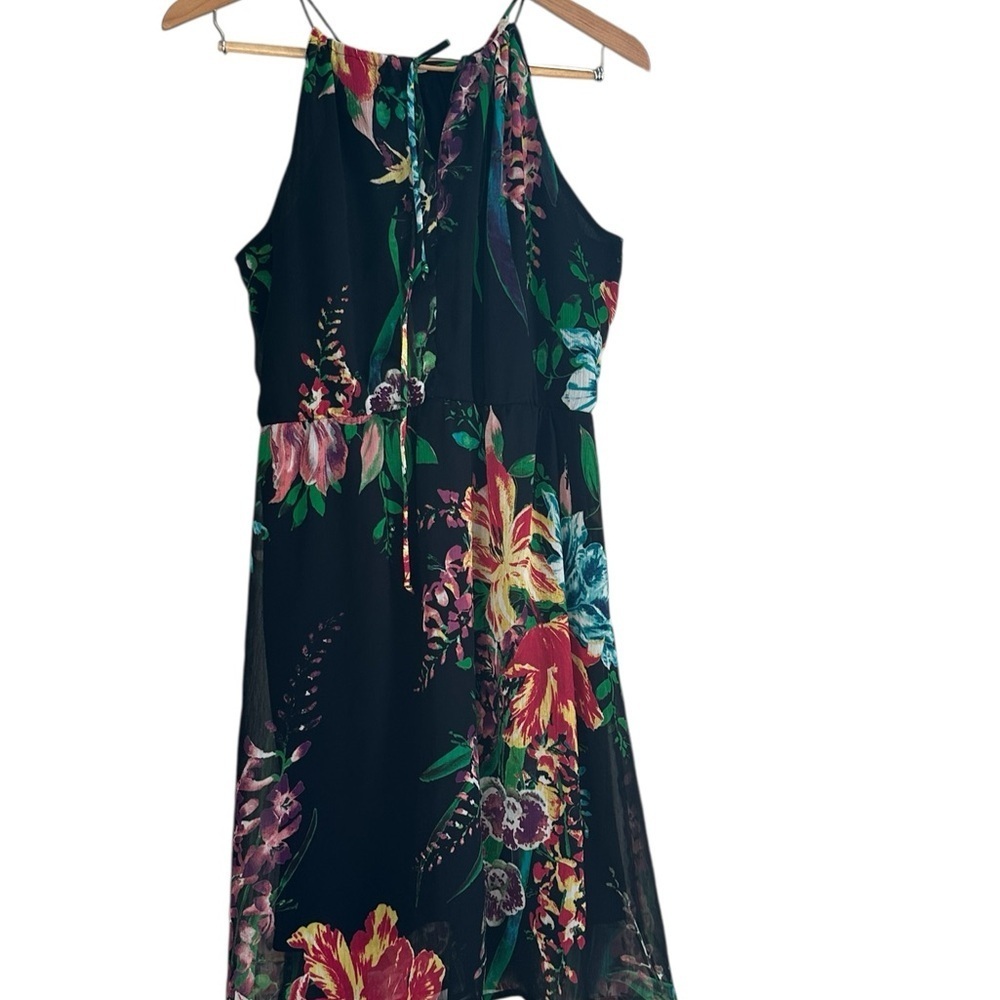 Old Navy Black Floral Midi Dress